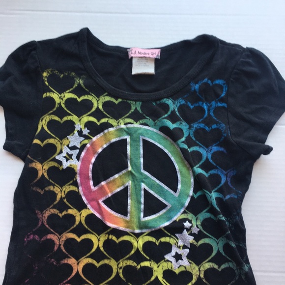 L.A.Movers Girls T-Shirt with Peace sign  M10/12 - Picture 2 of 5